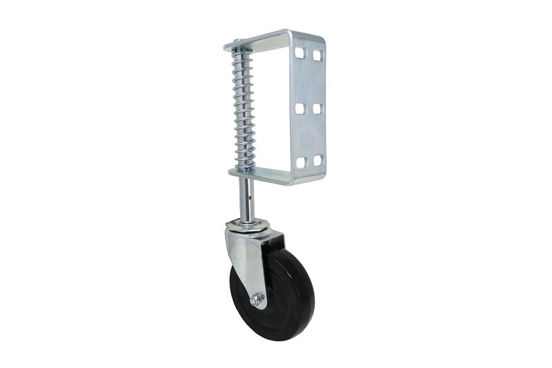 Shepherd Hardware 8735 Hard Rubber Spring Gate Caster with Universal Mount, 5-Inch Wheel, 220-lb Load Capacity, Black - Image 3